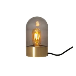 Vox bordslampa mässing/rökfärgat glas
