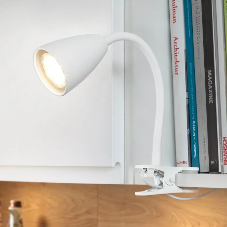 Wanda klämlampa mattvit