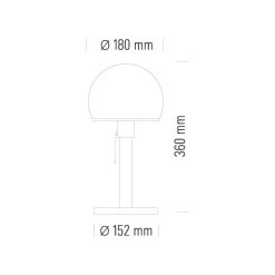 WG 25 GL Wagenfeld Bordslampa glas, nickel, opal glas