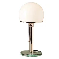 WG 25 GL Wagenfeld Bordslampa glas, nickel, opal glas