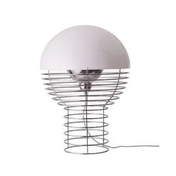 Wire 40 bordslampa krom/vit