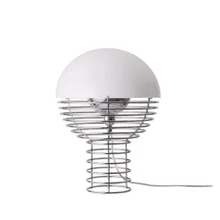 Wire 30 bordslampa krom/vit