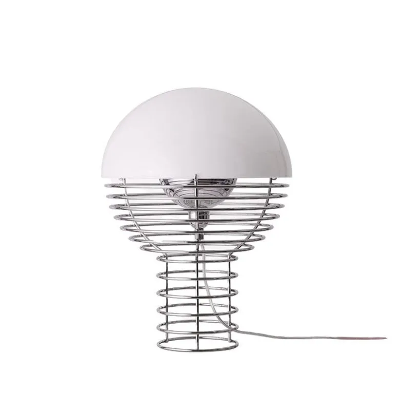 Wire 30 bordslampa krom/vit