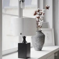 Woody H42cm bordslampa svart/vit