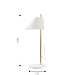 YUH Bordslampa white/brass