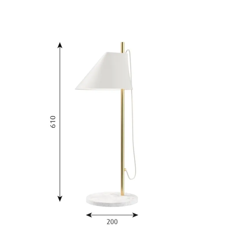 YUH Bordslampa white/brass