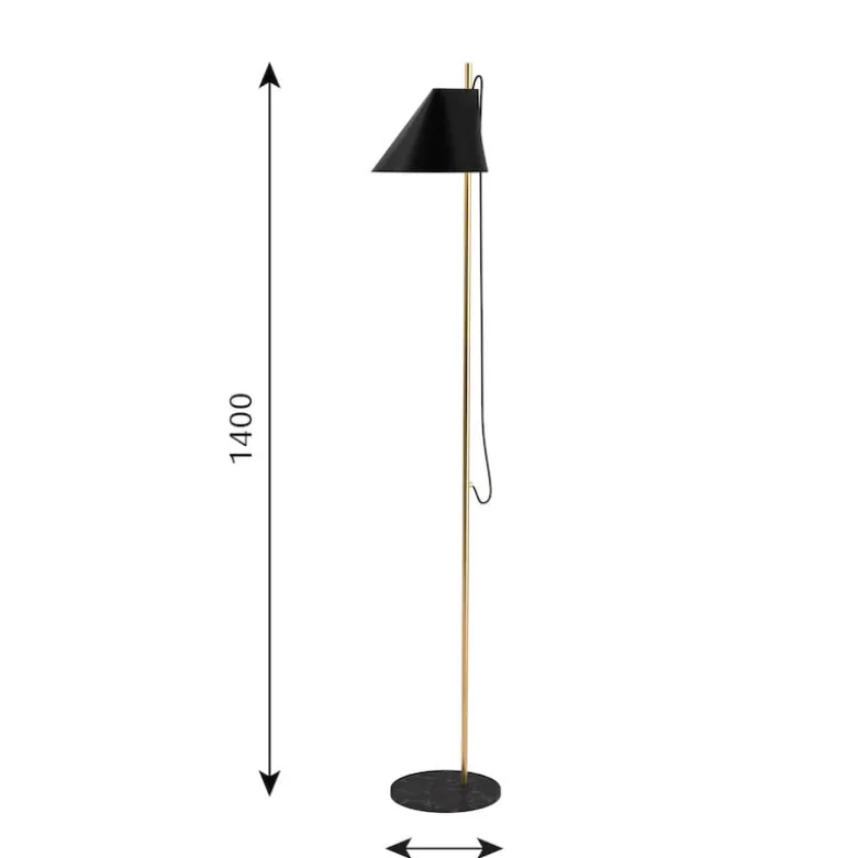 YUH Golvlampa black/brass