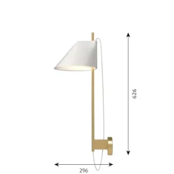 YUH Vägglampa white/brass